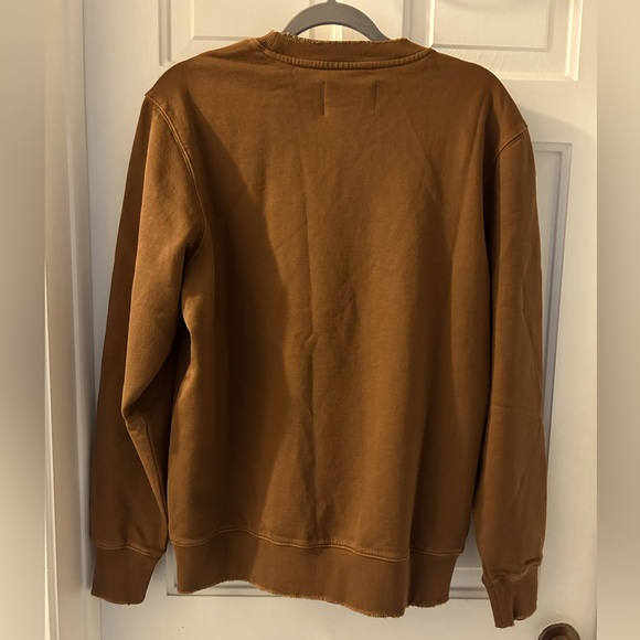 Free People x Sandrine Rose Crew Neck Brown Sweatshirt with deconstructed edges - Picture 2 of 9